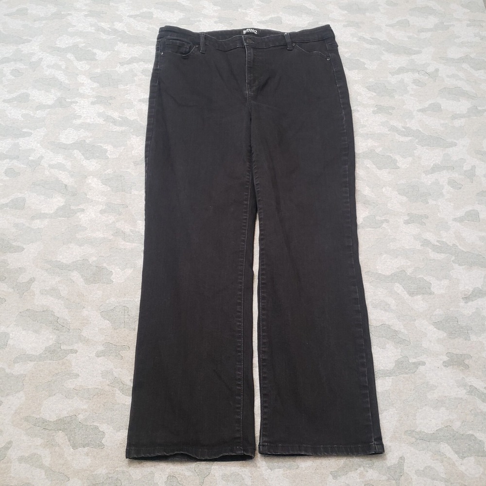 Buffalo David Bitton Jeans Womens 14/34 Black Denim‎ High Rise Straight Leg